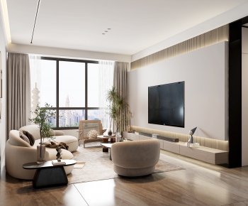 Modern Wabi-sabi Style A Living Room-ID:603560924