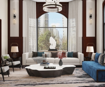 New Chinese Style A Living Room-ID:418888097
