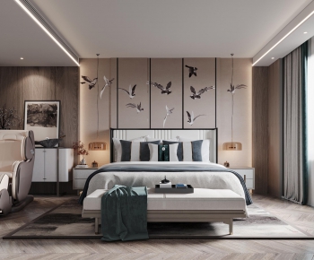 New Chinese Style Bedroom-ID:703449014