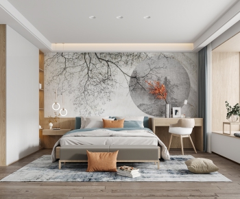 Modern Japanese Style New Chinese Style Bedroom-ID:962692988