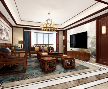 Chinese Style A Living Room-ID:776307111