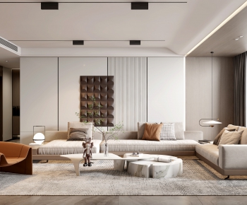 Modern Wabi-sabi Style A Living Room-ID:801837922
