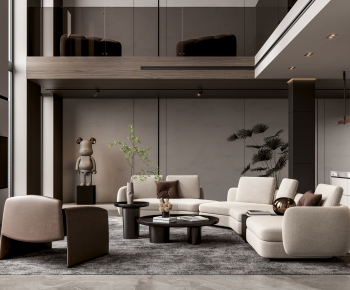 Modern Wabi-sabi Style A Living Room-ID:265795951