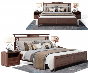 New Chinese Style Double Bed-ID:454442025