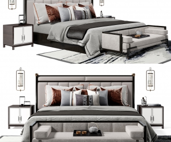 New Chinese Style Double Bed-ID:450820923