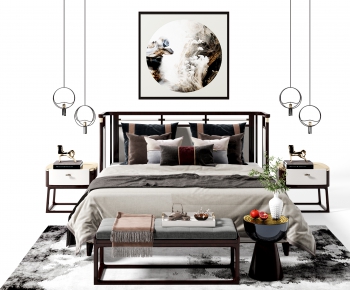New Chinese Style Double Bed-ID:424717901