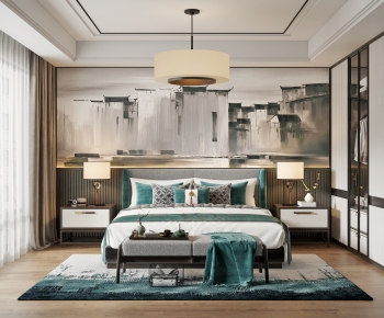 New Chinese Style Bedroom-ID:205002079