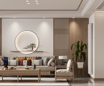 New Chinese Style A Living Room-ID:600831995