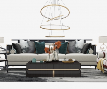 New Chinese Style Sofa Combination-ID:671742929
