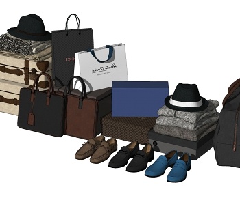 现代箱包鞋帽购物袋组合-ID:1176745