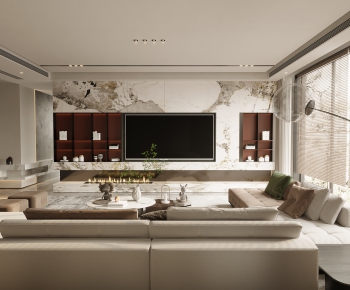 Modern Wabi-sabi Style A Living Room-ID:317357064