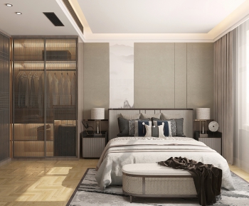 New Chinese Style Bedroom-ID:920310971