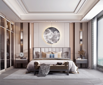 Modern New Chinese Style Bedroom-ID:208211902