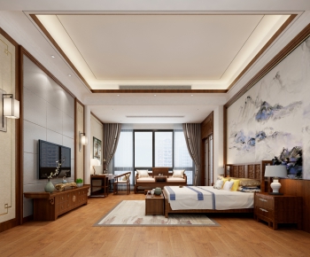 Chinese Style New Chinese Style Bedroom-ID:370301964