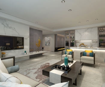 New Chinese Style A Living Room-ID:637504101