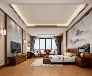 New Chinese Style Bedroom-ID:104235898