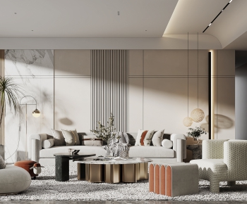 Modern Wabi-sabi Style A Living Room-ID:819550045