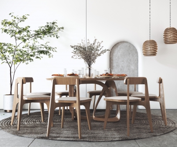 Wabi-sabi Style Dining Table And Chairs-ID:480645908