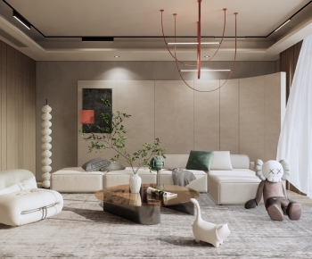 Modern Wabi-sabi Style A Living Room-ID:155147085