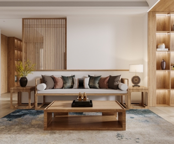 New Chinese Style A Living Room-ID:763015995