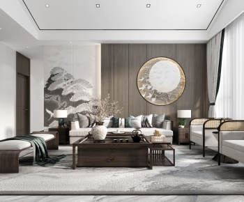New Chinese Style A Living Room-ID:951124914