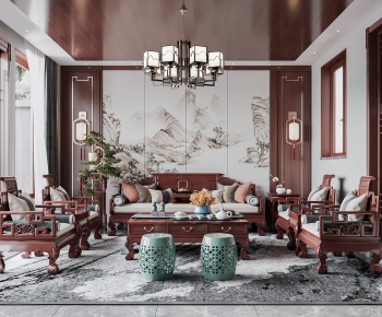 Chinese Style A Living Room-ID:655354987