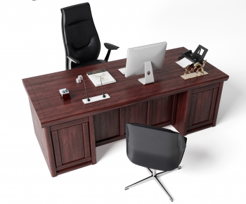New Chinese Style Computer Desk And Chair-ID:618392948