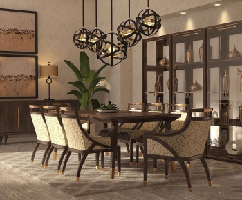 American Style Dining Table And Chairs-ID:984378108