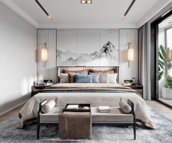 New Chinese Style Bedroom-ID:226322898