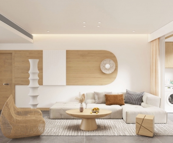 Nordic Style Wabi-sabi Style A Living Room-ID:228699923