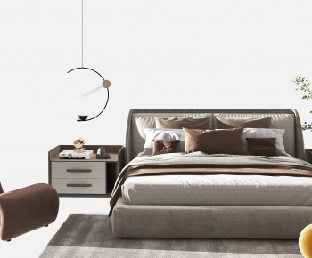 Modern Double Bed-ID:815673112