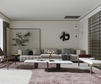 New Chinese Style A Living Room-ID:803006897