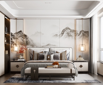 New Chinese Style Bedroom-ID:408083927