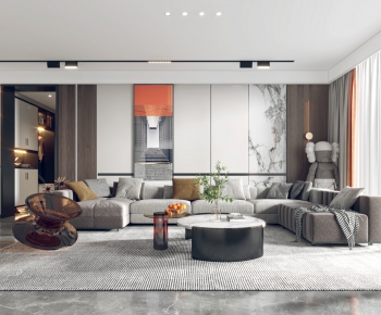 Modern A Living Room-ID:497870926