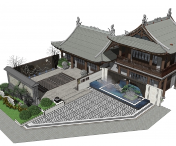 Chinese Style Building Appearance-ID:987798933