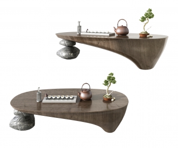 新中式木制石头创意茶桌-ID:190845973