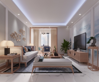 New Chinese Style A Living Room-ID:138272059