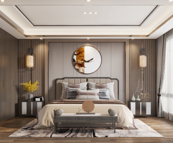 New Chinese Style Bedroom-ID:304956919