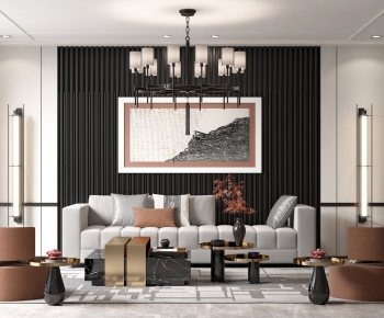 New Chinese Style A Living Room-ID:819607027
