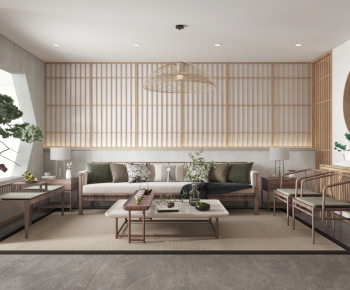 New Chinese Style A Living Room-ID:475631008