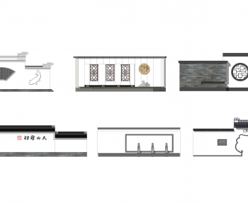 New Chinese Style Building Component-ID:705049024