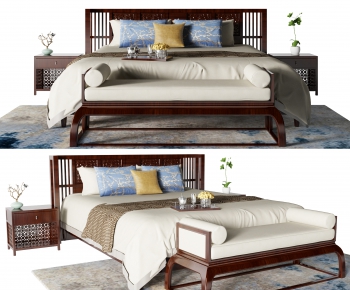 New Chinese Style Double Bed-ID:255156044