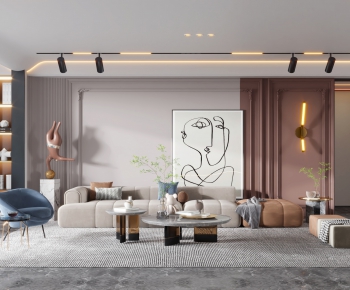 Modern A Living Room-ID:844420913