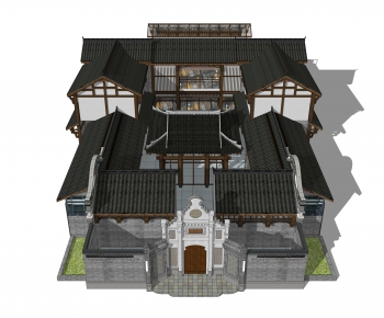 New Chinese Style Ancient Architectural Buildings-ID:585928927