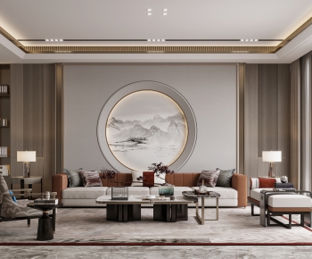 New Chinese Style A Living Room-ID:590338951