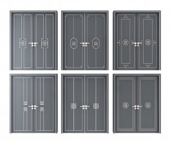 New Chinese Style Double Door-ID:942280362