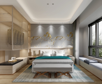 New Chinese Style Bedroom-ID:686425929