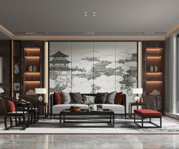 Chinese Style New Chinese Style A Living Room-ID:215848922