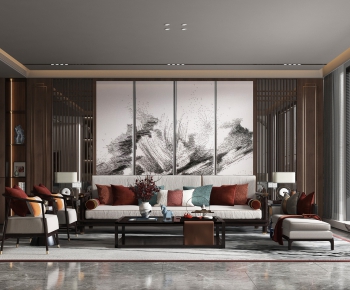 New Chinese Style A Living Room-ID:538654099