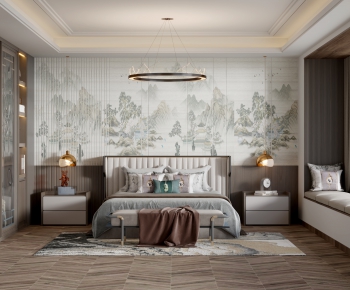 New Chinese Style Bedroom-ID:754736905